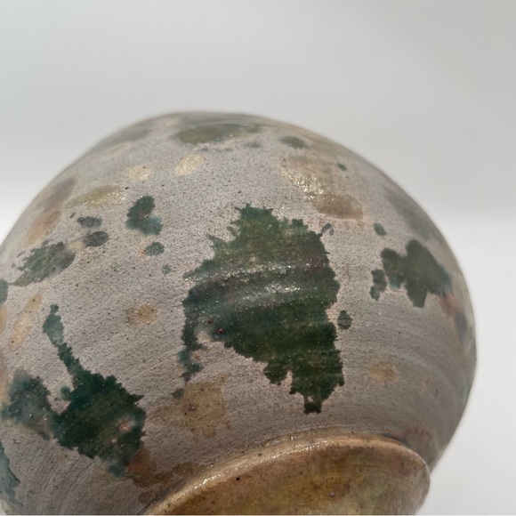 vintage 5’ Crystalline Glaze Pottery vase irredentist purple/green Tones Stamped - Picture 14 of 15